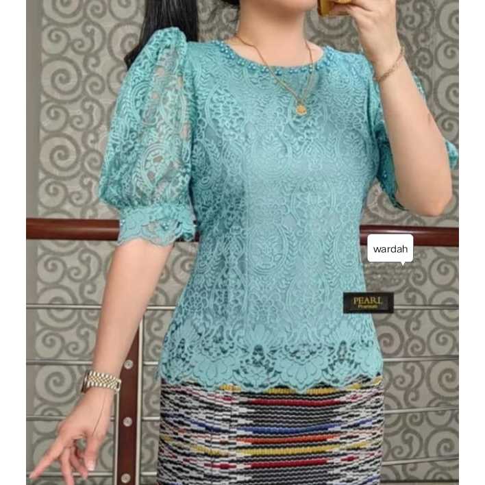 BF Blus Premium  Model Tangan Balon Baju Atasan Kebaya Brokat Bali  Pakaian Tradisional Trend
