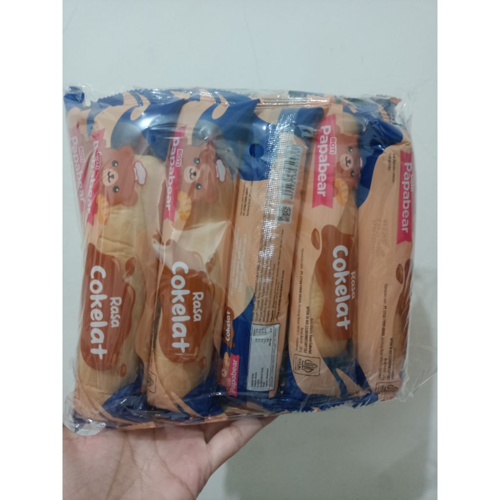 ROTI PAPABEAR RASA COKELAT/ KEJU/RASA SUSU (10PCS)
