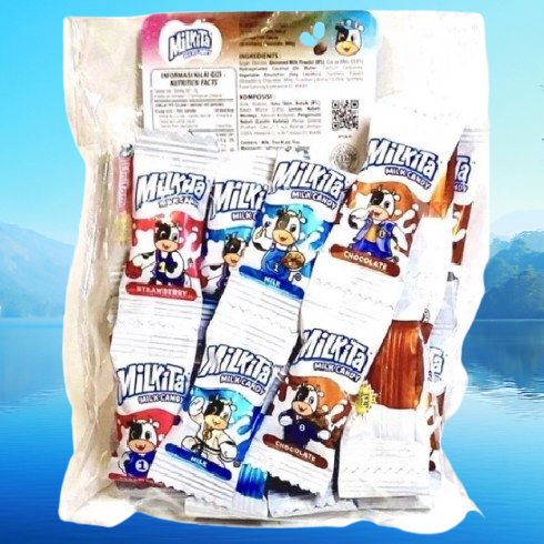 Milkita Milk Candy Permen Susu Rasa Cokelat/Stroberi/Melon Renceng