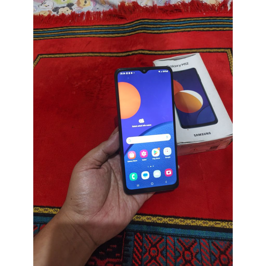 samsung M12 lcd ori ram 4gb 64gb garansi resmi sein hp bekas murah