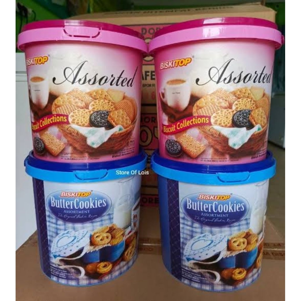 Biskitop Assorted dan Biskitop Butter Cookies 1 Dus/Karton (Isi 6)