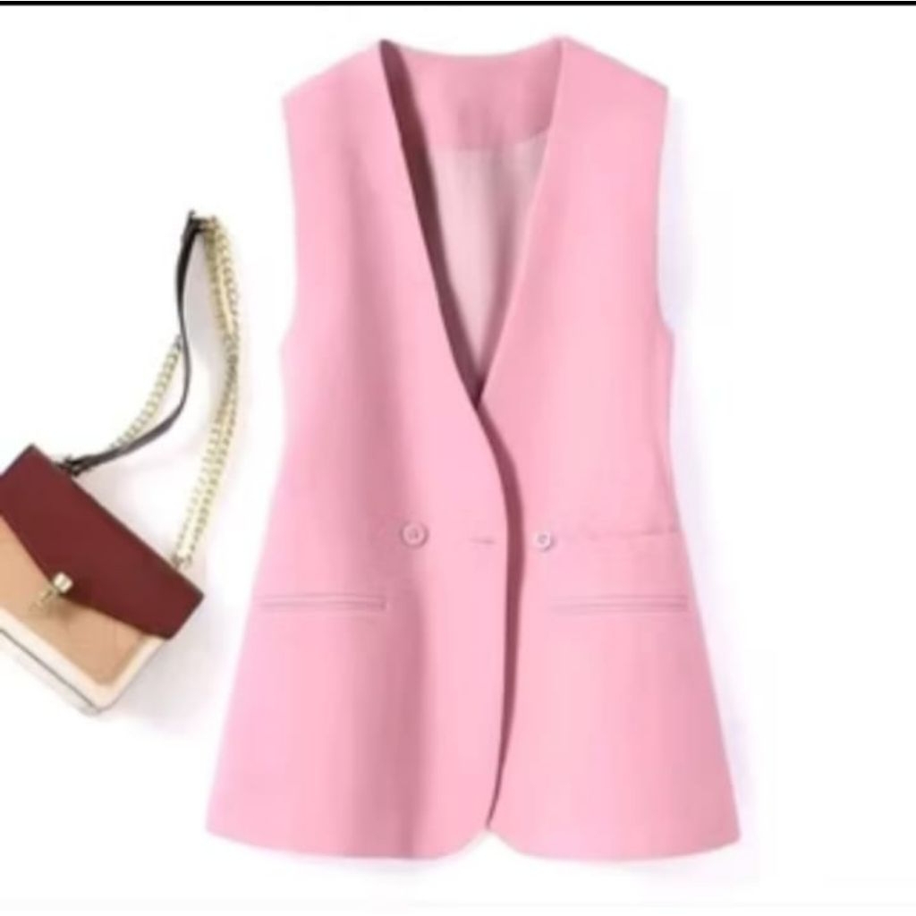 Vest Rompi Wanita Atasan Wanita Blazer Wanita Tanpa Lengan