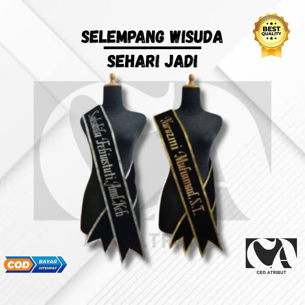 Selempang Wisuda | selempang custom | selempang bordir