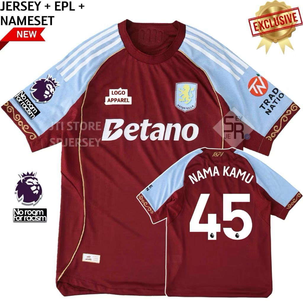 Jersey Aston Villa Home 2025 2026 - Jersey Aston Villa Grade Original