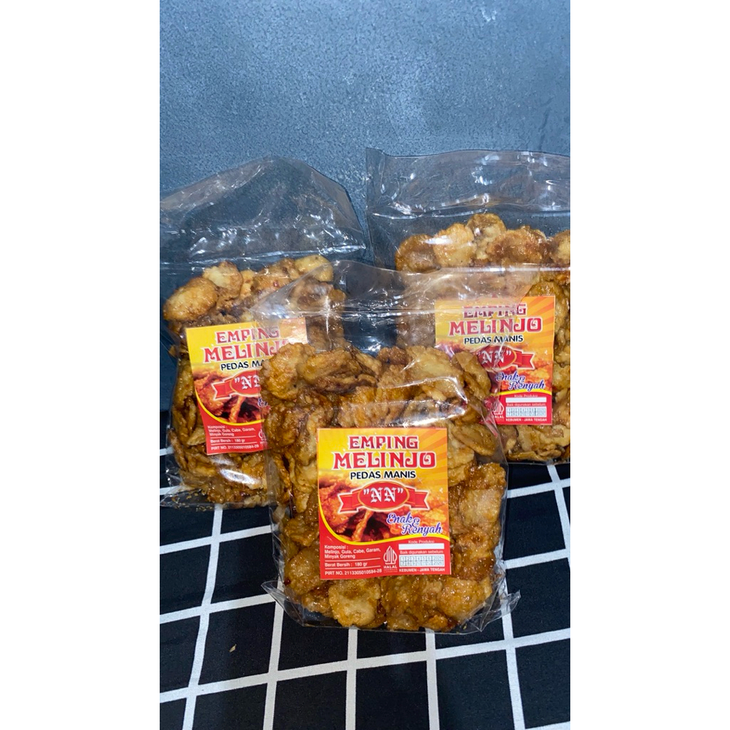 PAKET BUNDLING 3 PCS - Emping Melinjo Pedas Manis Khas Kebumen
