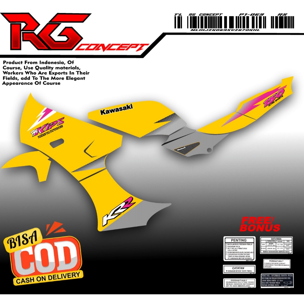 Sticker Striping Ninja SSR Transparan Maxdecal 83 Bisa Custom Sesuai Request