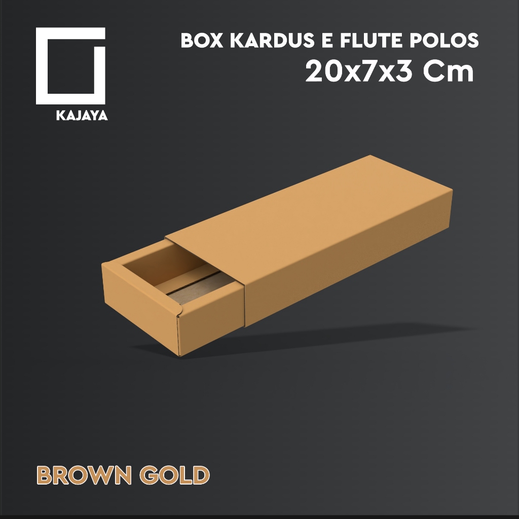 Box Kardus Sliding 20x7x3 cm Sachet Soevenir ATK Pensil Stick Warna Coklat