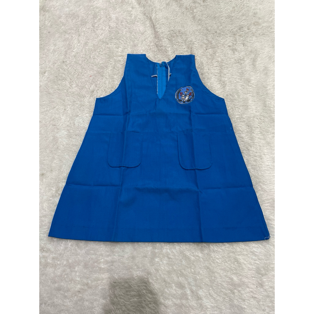 (Obral 2212) Rompi biru cewek TK bahan seragam
