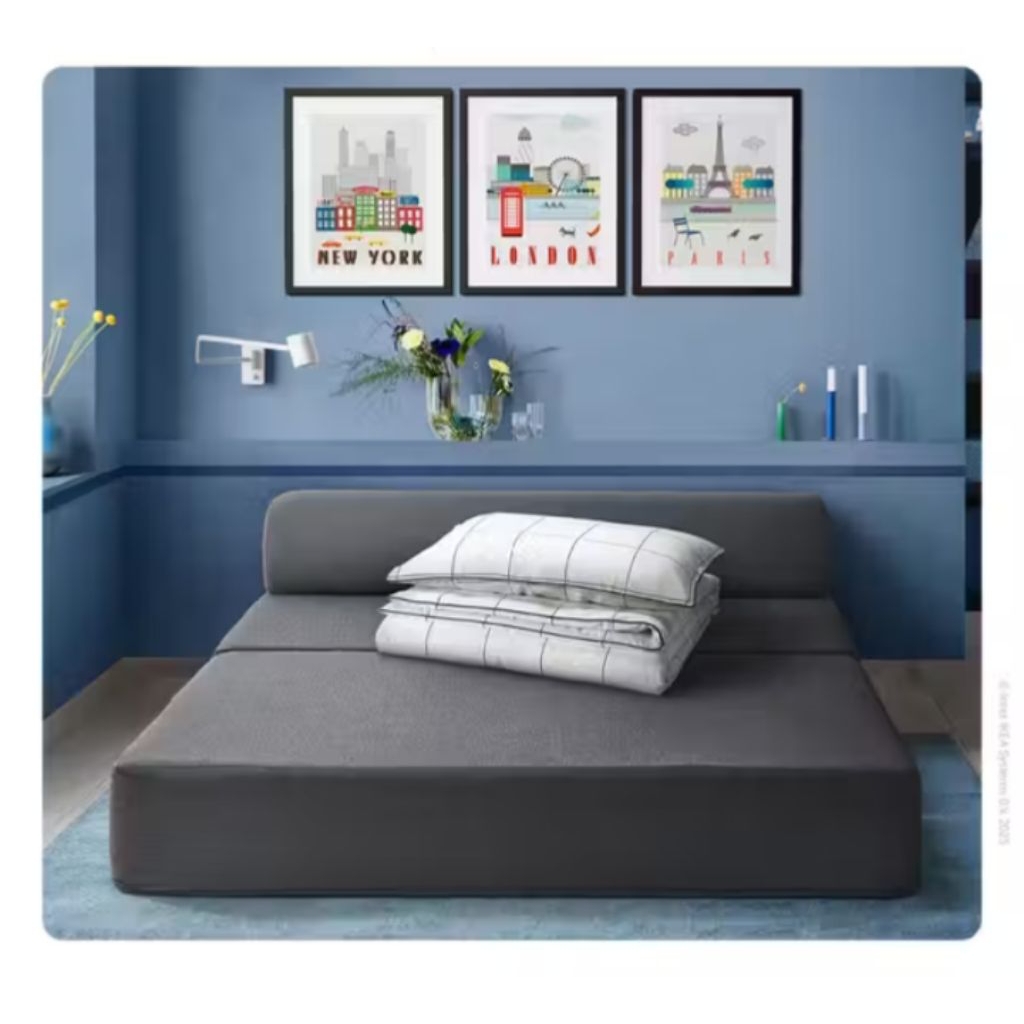 Sofa Bed Lipat Multifungsi Abu - Abu Sofa Trifold Matras