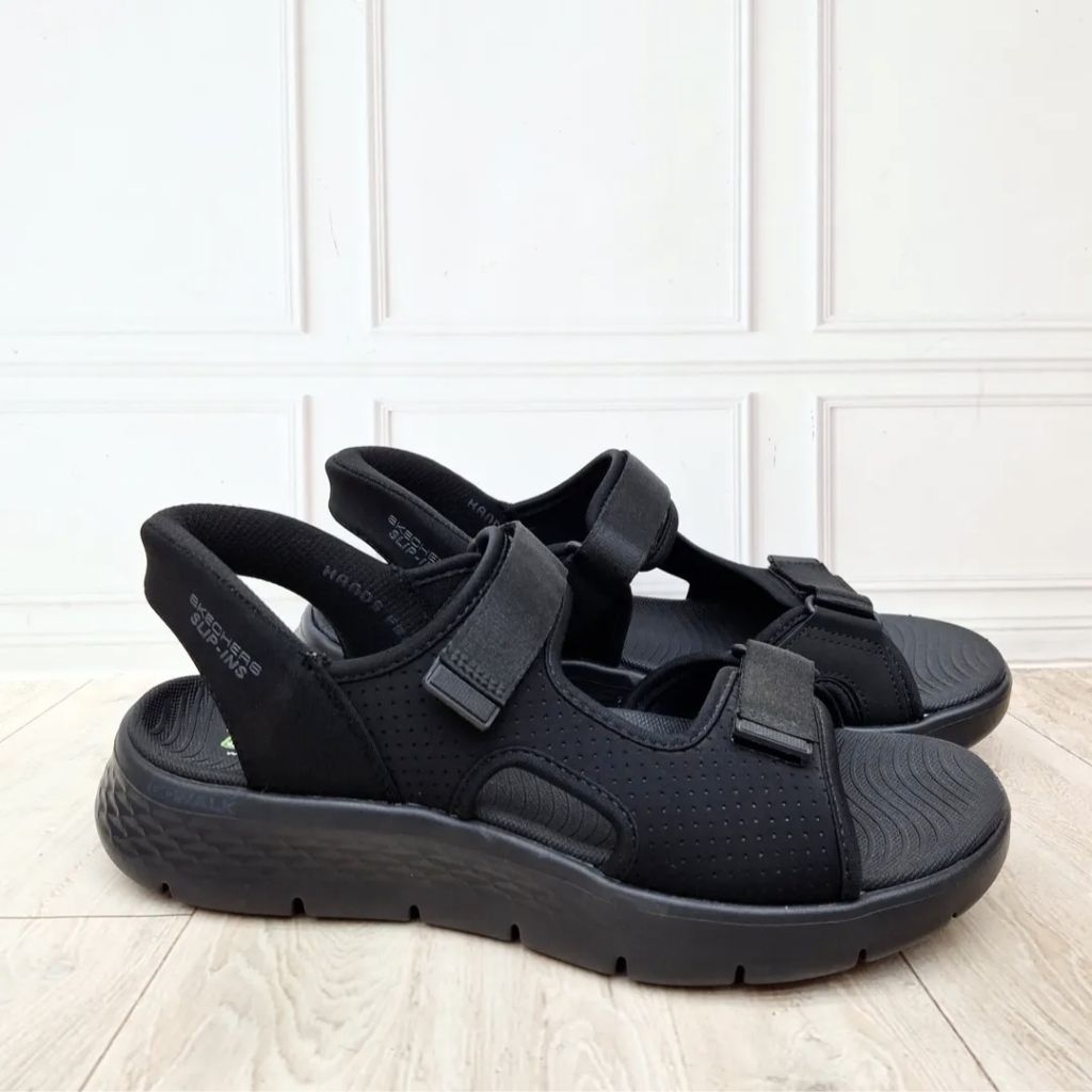 Sepatu Sandal Pria SKECHERS Go Walk Flex Sandal Slip Ins BOX 229210/BKLM 100% Original Resmi (Size 4