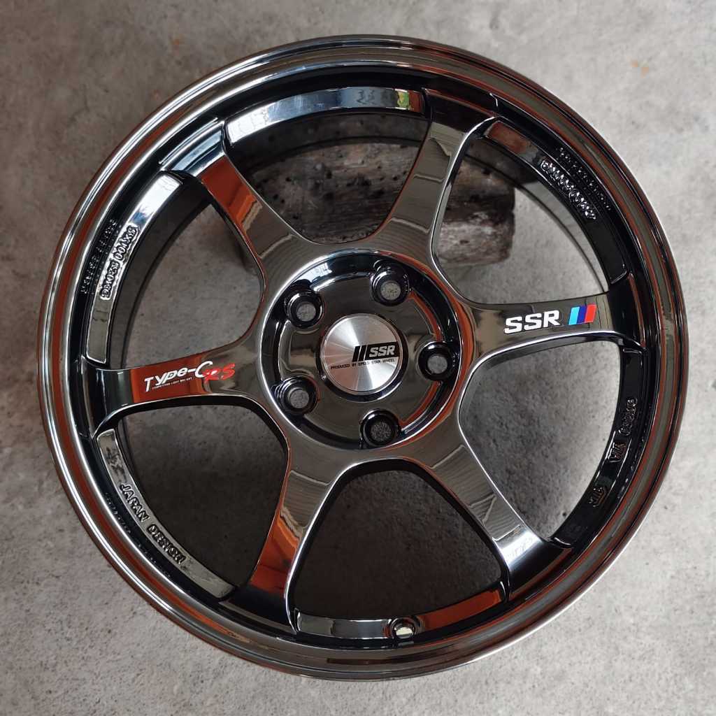 Velg SSR Type-C Ring17x7,5 Lobang.5 Pcd.114,3 Et.38 Black Chrome