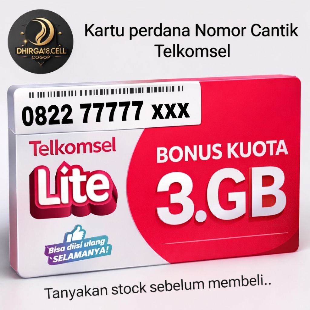 Nomor Cantik Telkomsel Kartu Perdana Master 7777 Rapih