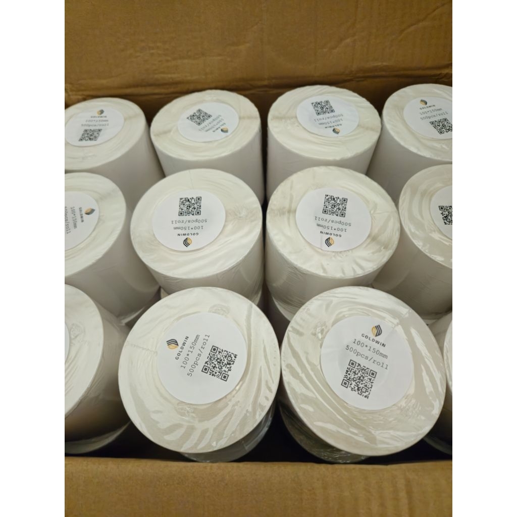 Label Sticker Thermal Kertas Sticker Thermal Goldwin 100x150 Thermal Resi isi 500 Termurah