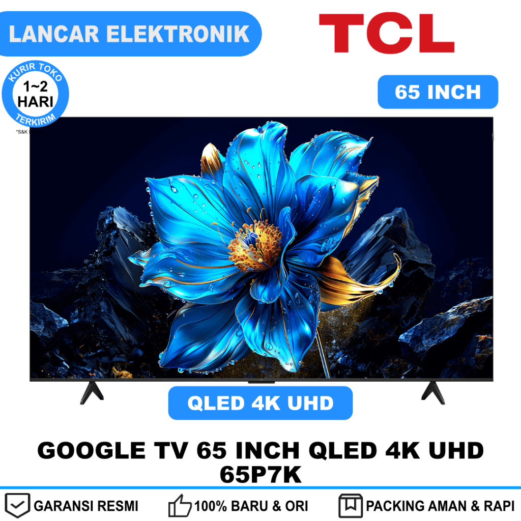 TCL Google TV 65 Inch QLED 4K UHD Dolby Vision Atmos 65P7K