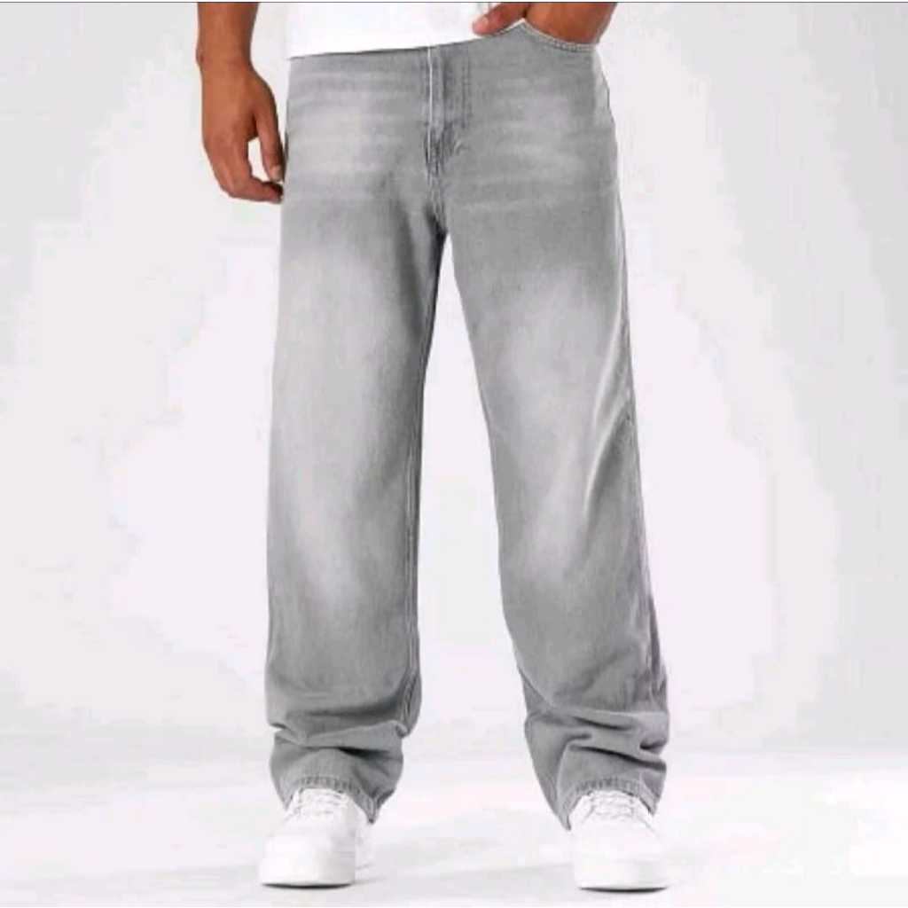 Celana Jeans Pria Korean Style Jeans Panjang pria Celana Jeans Longgar Gombrong Basic Reguler