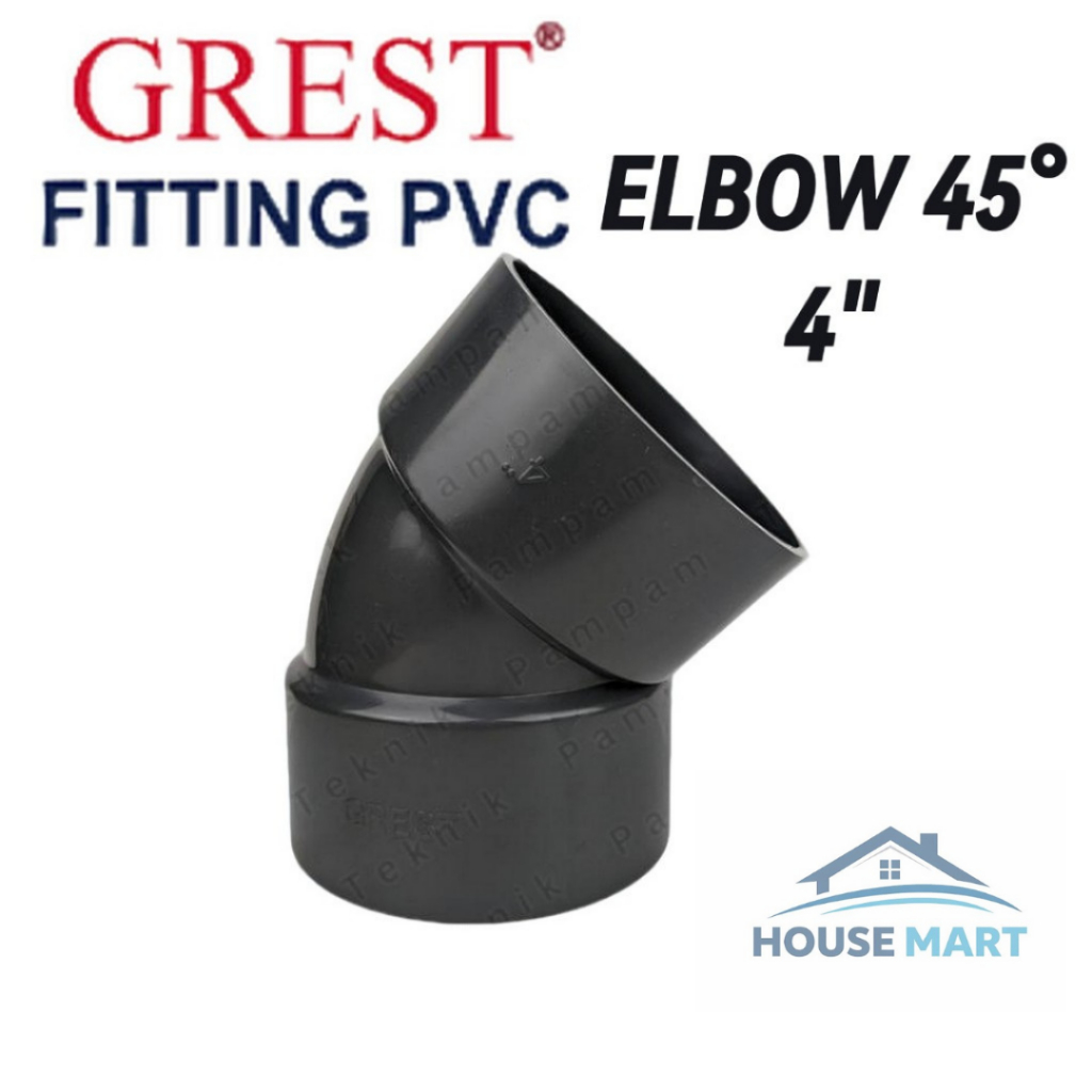 ELBOW 45° 4" DEGREE KNIE / KENI / ELBOW 45° 4" KNEE 45 DERAJAT GREST FITTING PVC / ELBOW 4 INCH