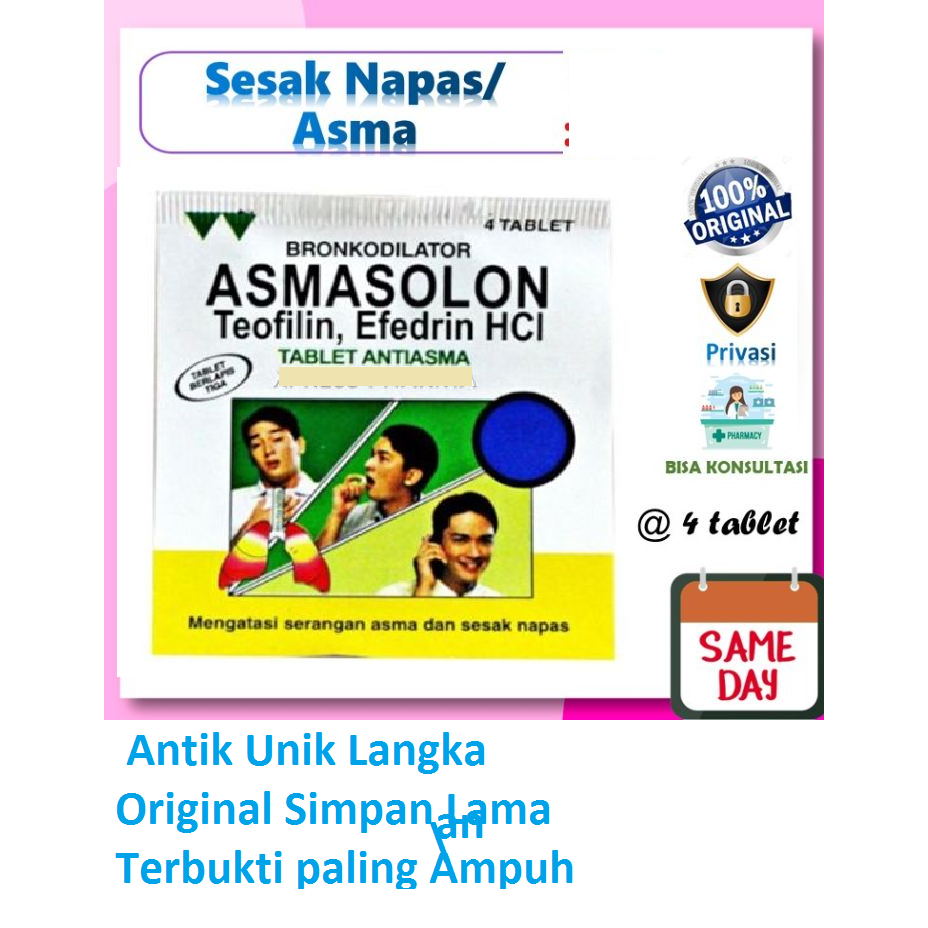 Asmasolon per lembar isi 4 butir