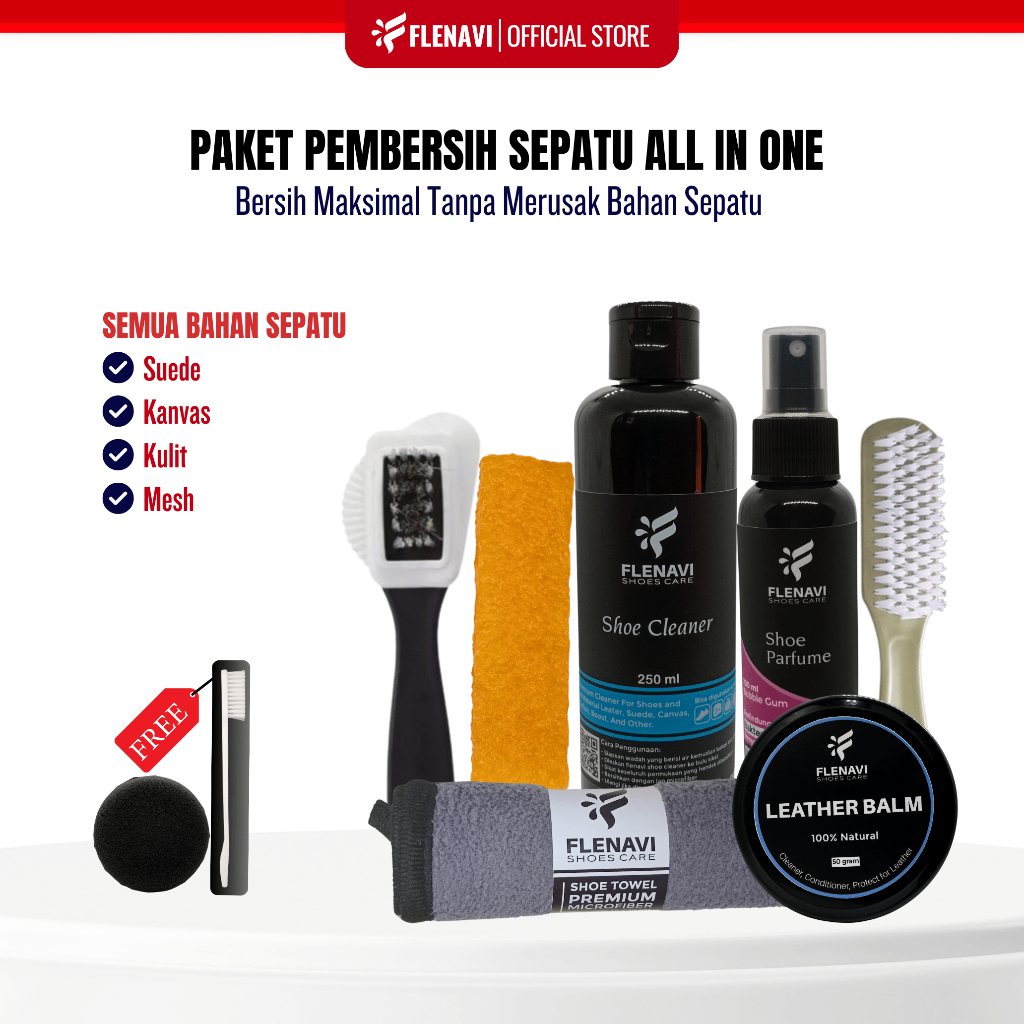 FLENAVI - Pembersih Sepatu Suede Kulit Canvas - All in One | Shoe Cleaner Semir Sepatu Penghapus Sue