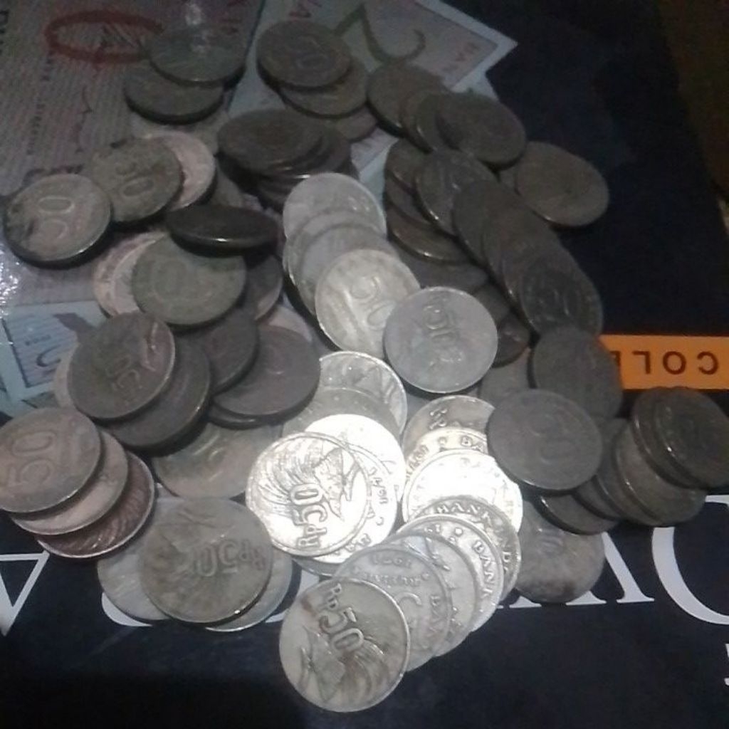 UANG KUNO KOIN 50 RUPIAH TAHUN 1971 USED ORIGINAL