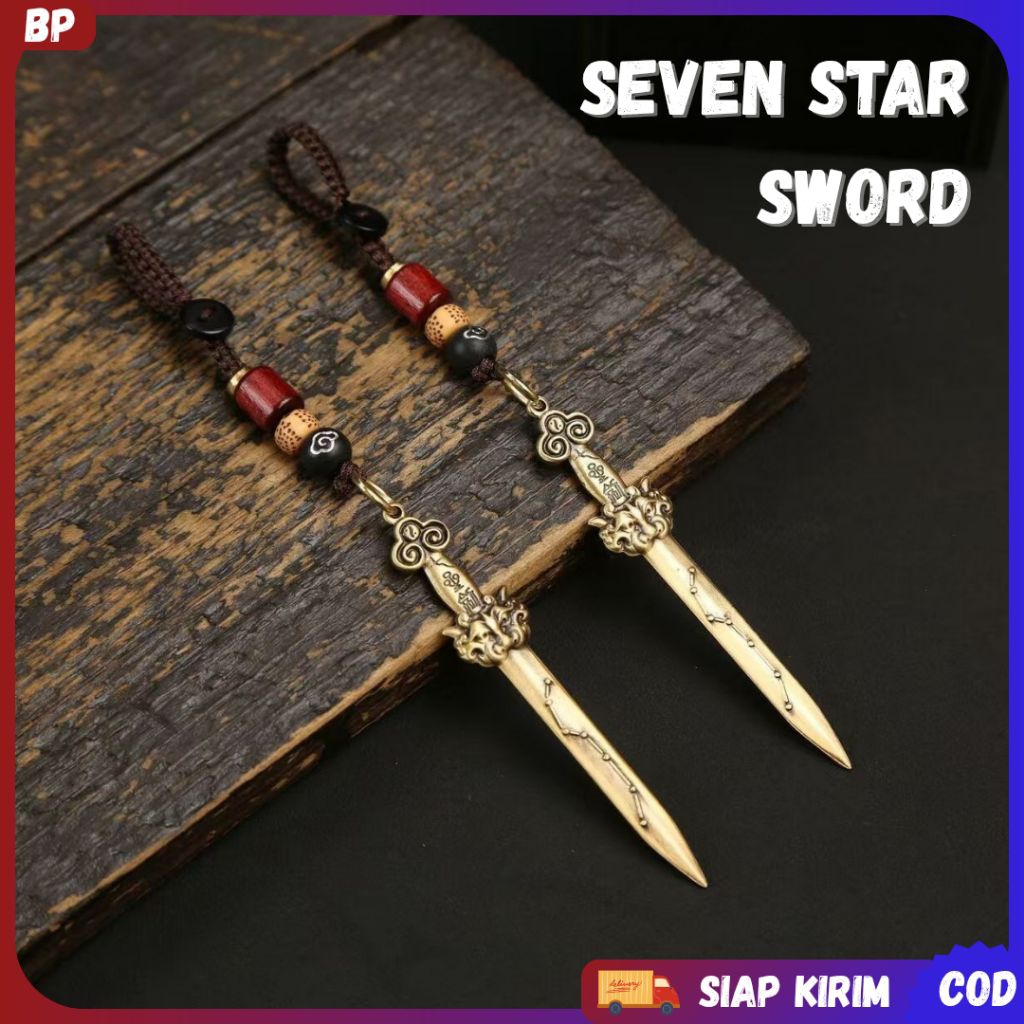 [Siap Kirim] Keychain Seven Star Sword (3S) | Pedang Kuno Antik | Gantungan Kunci | Ganci