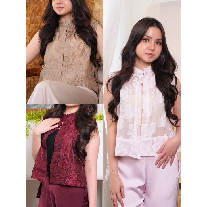 Jia Petal Outer Top | Qipao | CNY Collection | Atasan Wanita Bordir