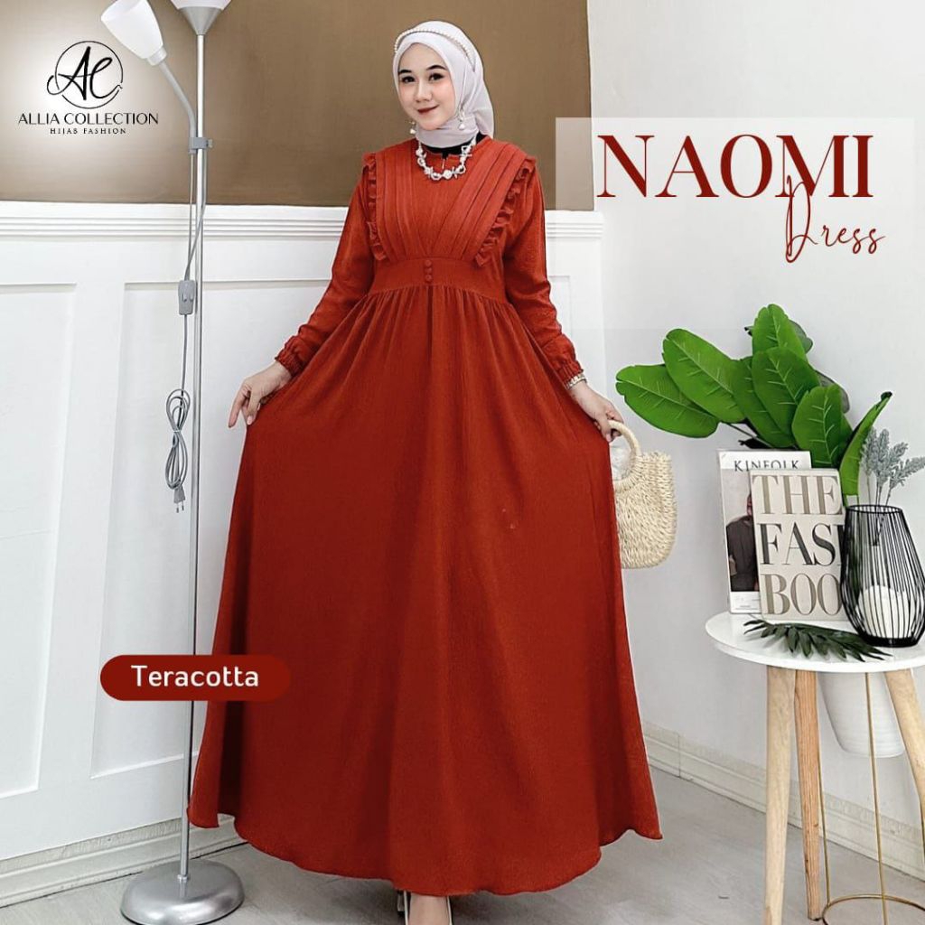 NEW !!! GAMIS NAOMI CRINKLE AIRFLOW PREMIUM ORI BY ALLIA COLLECTION