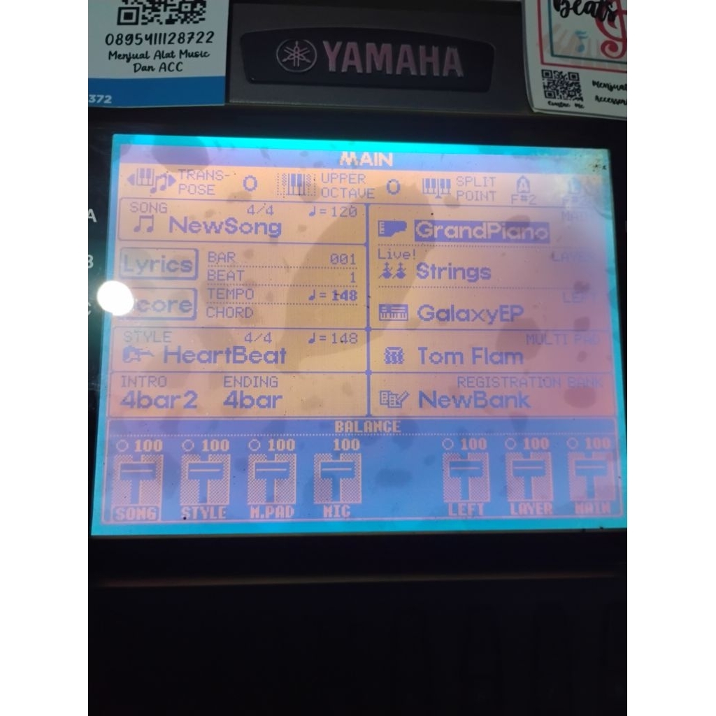 keyboard musik/ piano digital/organ tunggal/ yamaha PSR 2000 plasdisk mulus second