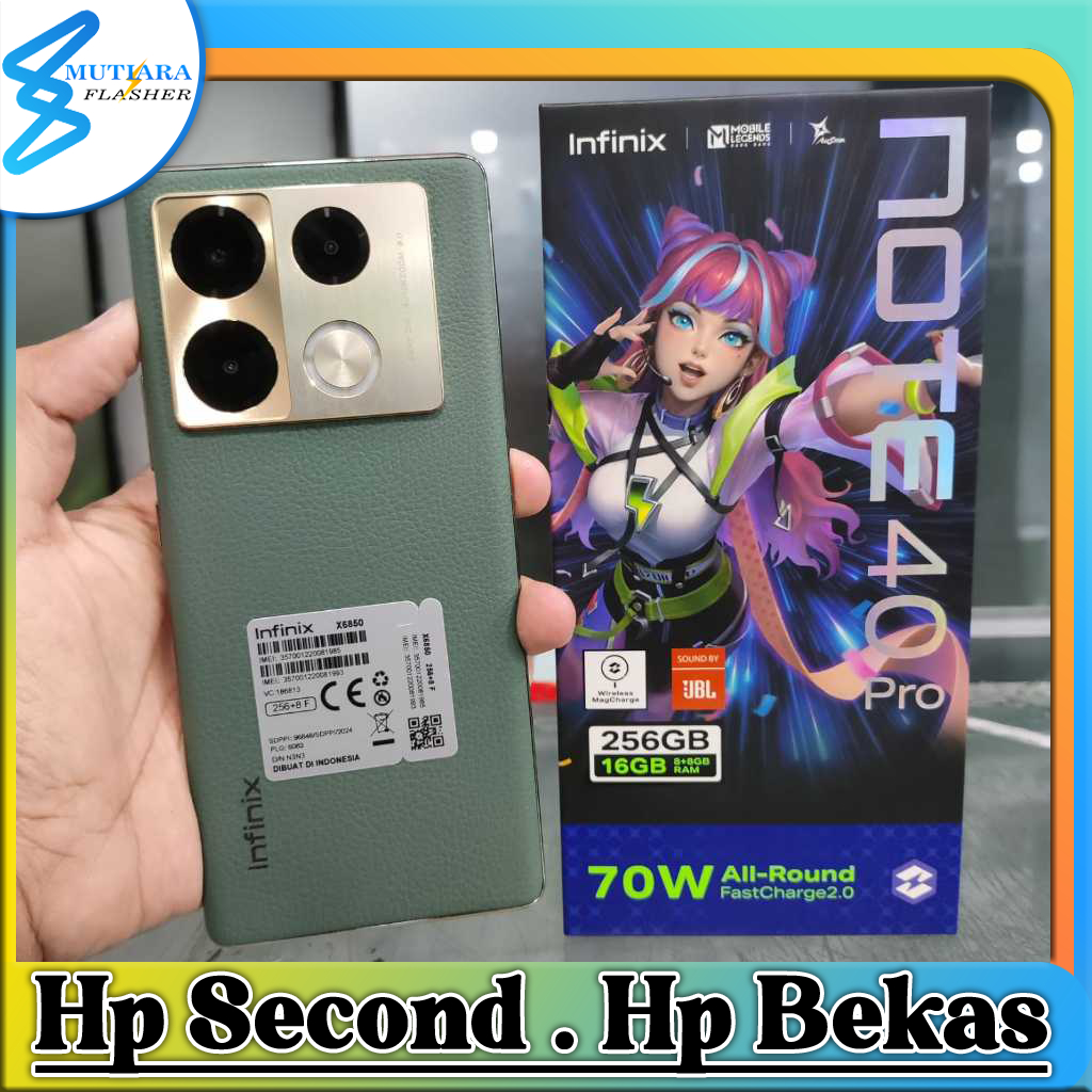 Infinix Note 40 Pro 4G | 5G  Ram 8GB Rom 256GB Bekas Original Flasher Store