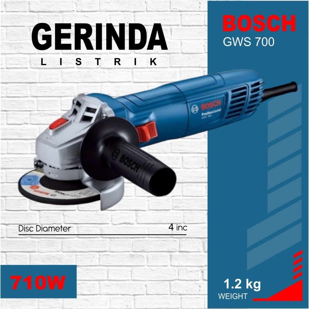 Mesin Gerinda Listrik/Angle Grinder 4inch Merk Bosch Profesional GWS700 (Original)