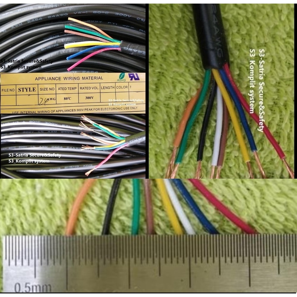 Kabel AWG 24 8 jalur kabel bulat double Selongsong bungkus 8jalur Kabel isi 8 warna Kabel AWG24 8jal