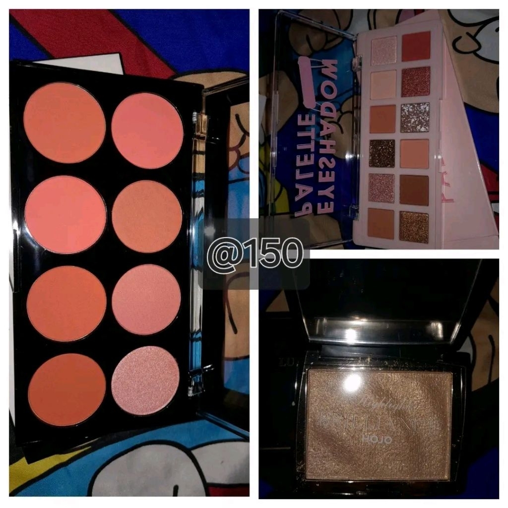 SET EYESHADOW PINKFLASH BLUSH-ON SIVANNA HOJO HIGHLIGHTER GOLD