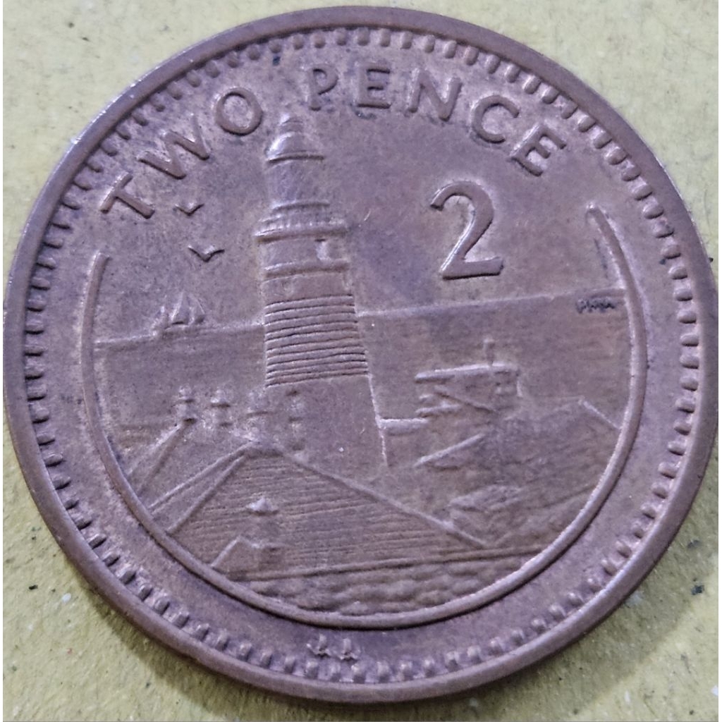 super sangat murah koin asing negara gibraltar 2 pound tahun 2000 kondisi utuh dijamin original 100%