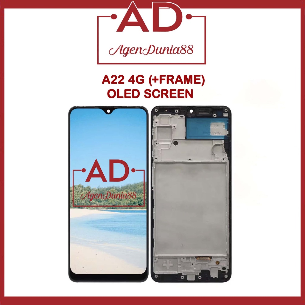 Agendunia88 Lcd Oled For Samsung A22 4G - A225 +FRAME OLED BIG