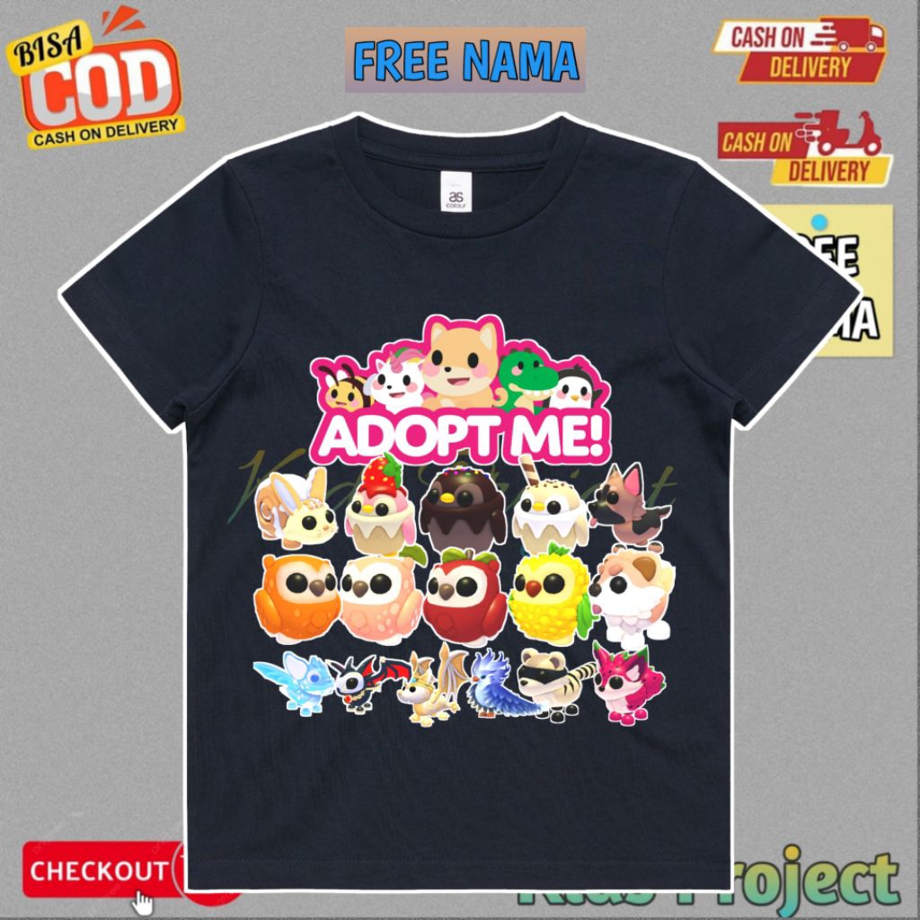 Kaos T-shirt Anak ROBLOX Adopt Me Pet Lucu Baju Atasan Anak Unisex