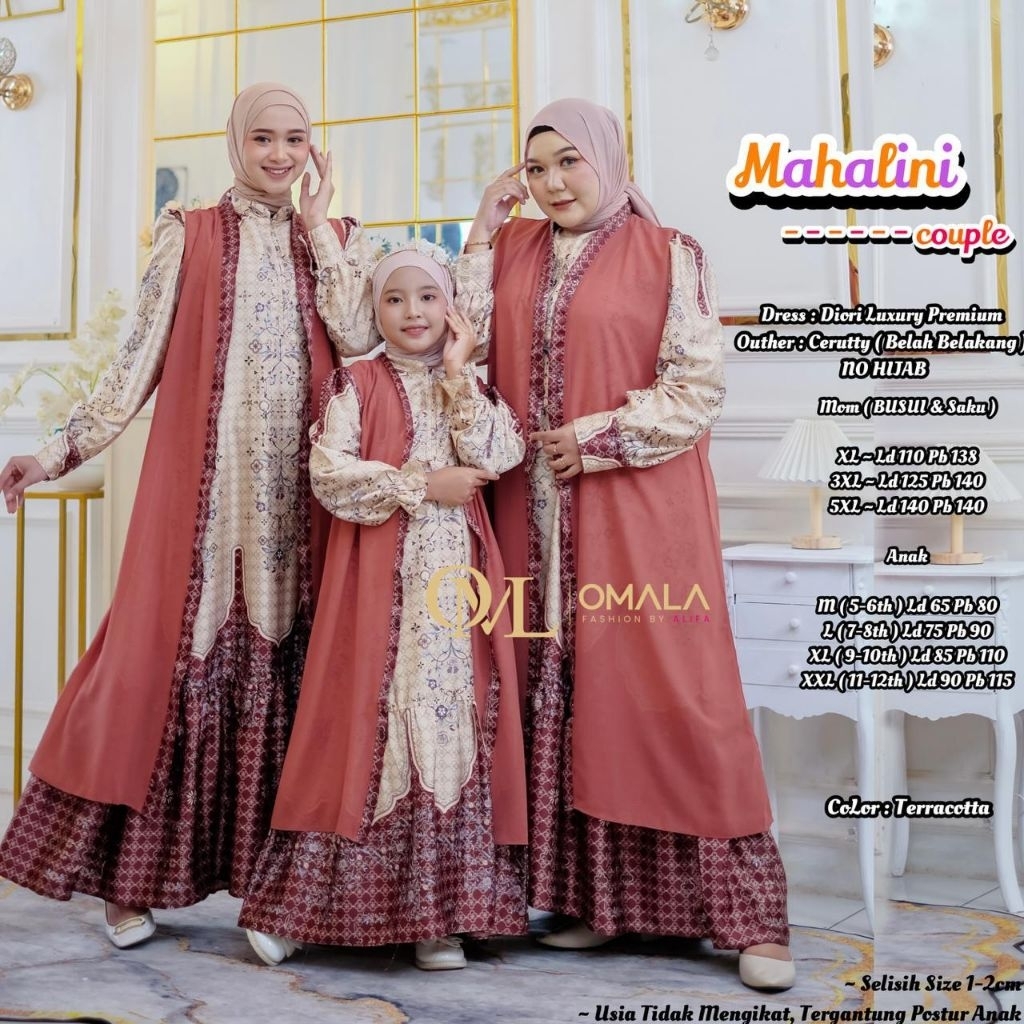 MAHALINI COUPLE IBU DAN ANAK GAMIS COUPLE ORI OMALA ALIFA