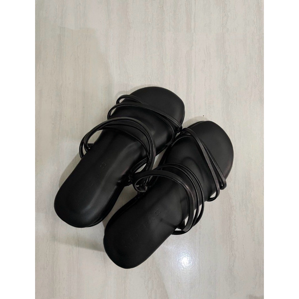 preloved sandal platform hitam