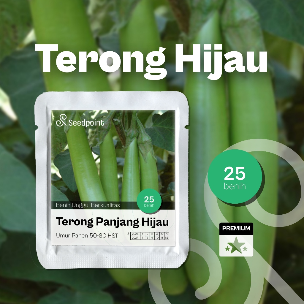Seedpoint - 25 Benih Terong Hijau Panjang Lokal Green Hitavi