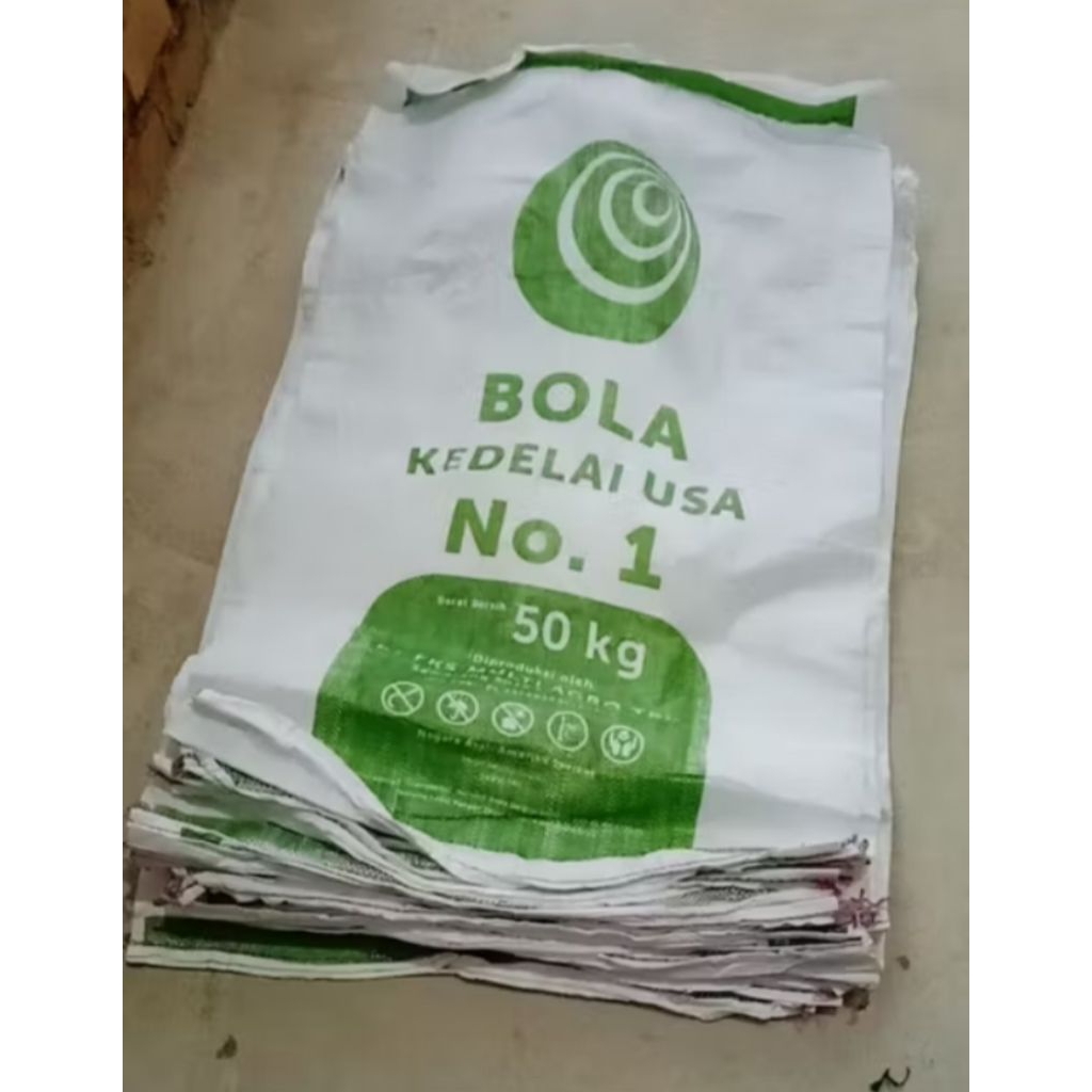 karung kedelai bekas 50 kg 60 x 100 cm isi 10 pcs karung plastik bekas 50 kg