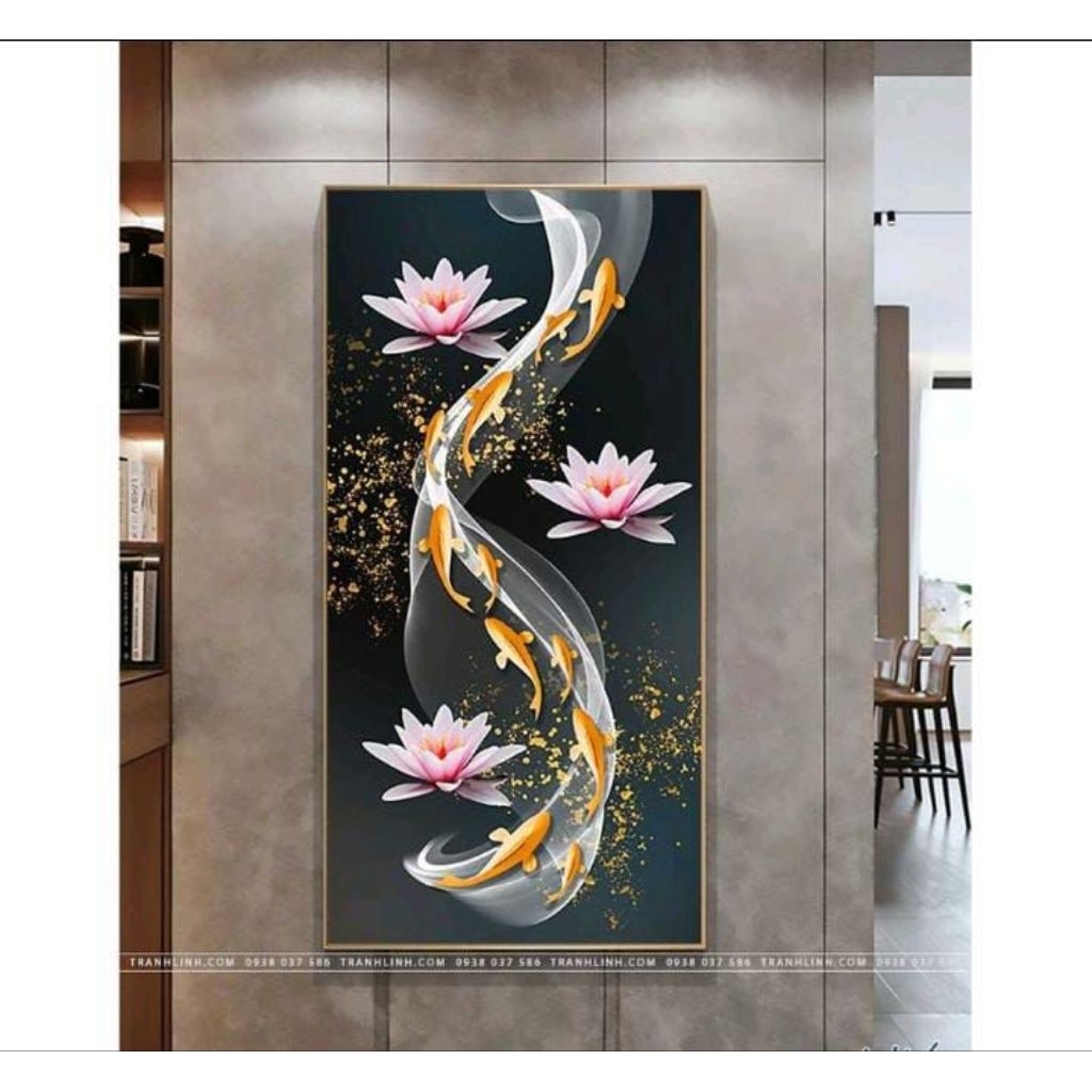 Lukisan Ikan Koi Modern Art