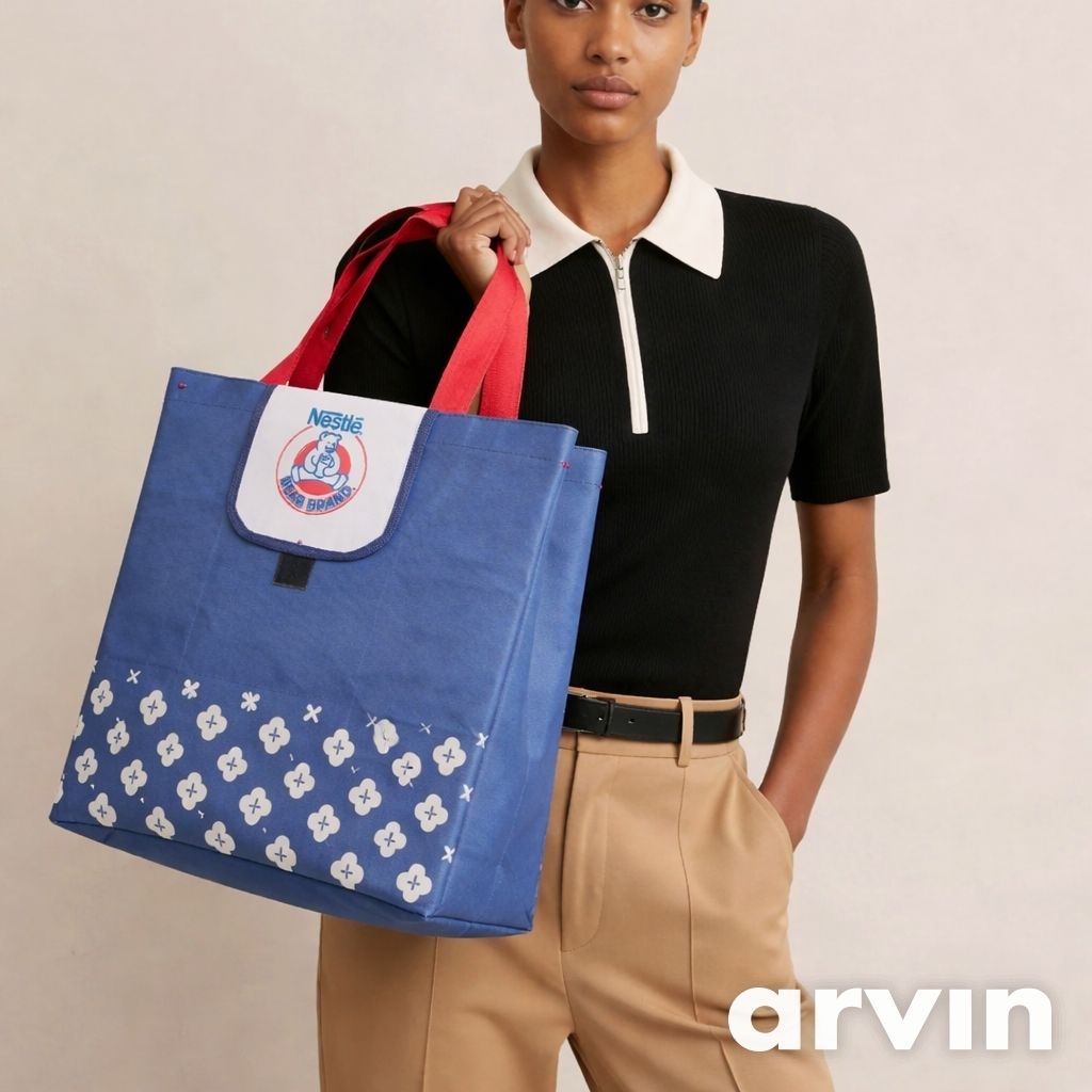 Tote Bag Bear Brand, Tas Belanja Susu Beruang