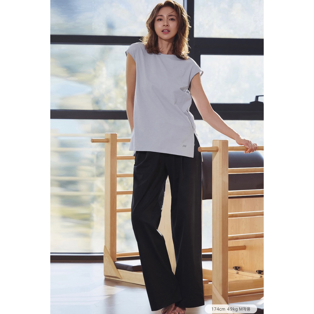 Celana panjang kulot wanita / STL pull on drawstring pants (black)