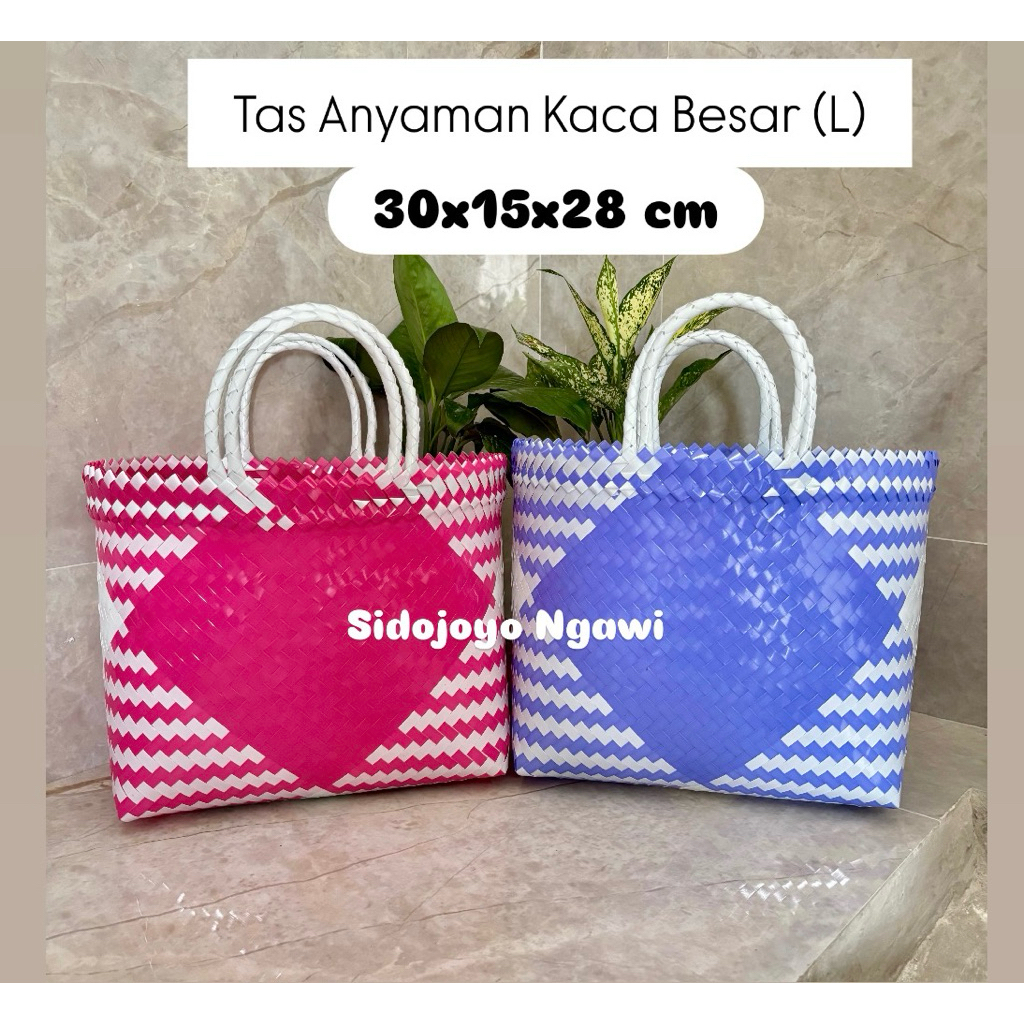 Tas Anyaman Besar Kaca Glossy (L) hajatan, hampers