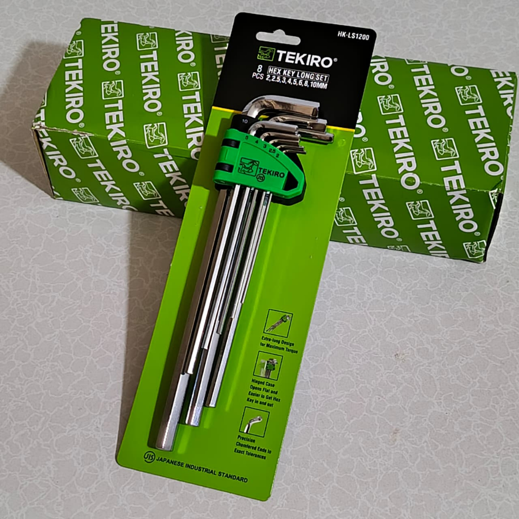 Kunci L Tekiro / kunci L Tekiro 1 Set Lengkap Ori / Tekiro Kunci L Set 8 Pcs MM ( Panjang - Pendek )