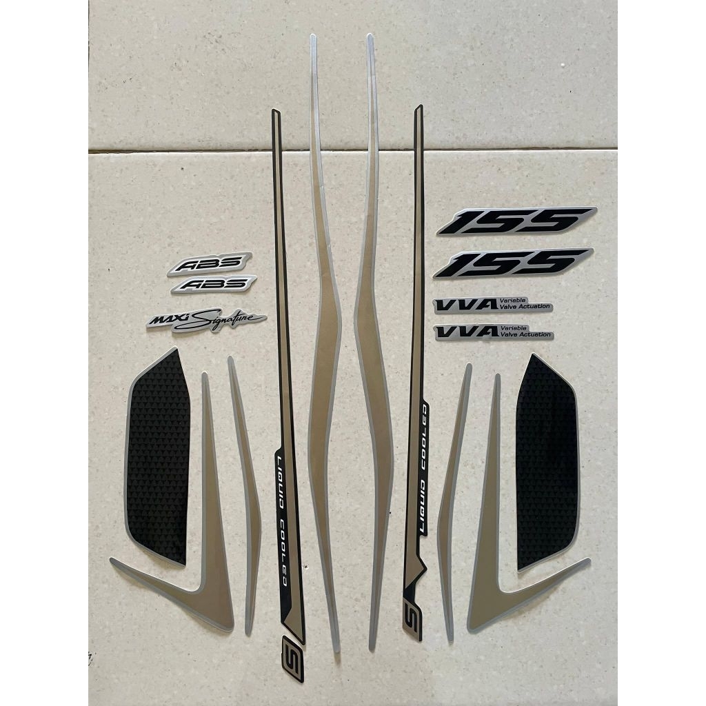 stiker striping motor Yamaha aerox 155 type ABS 2021 abu silver