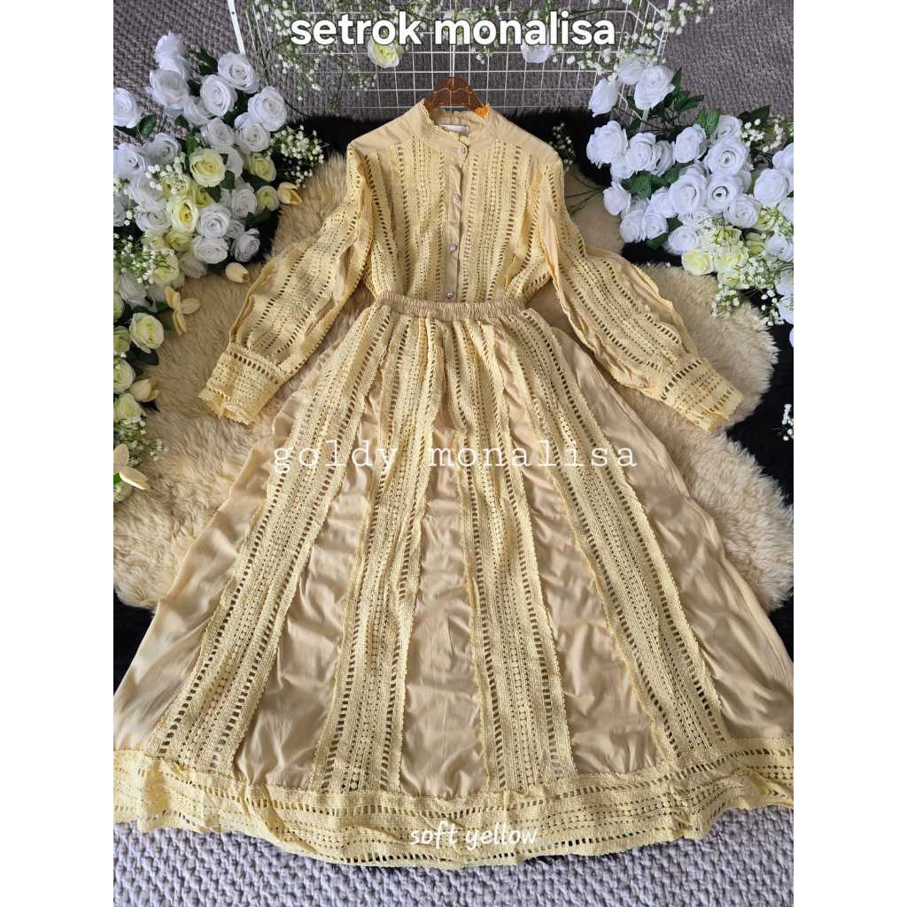 Monalisa ~  Set Rok Ghatbiyya Goldy Premium Import BKK Katun Renda