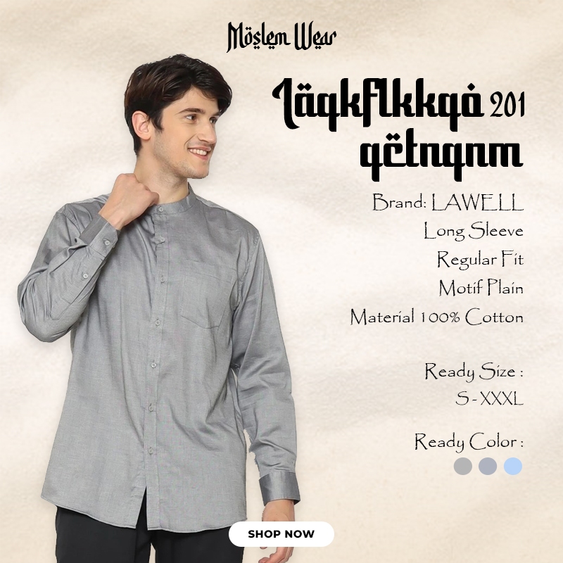 Lawell Baju Koko Pria Lengan Panjang Slim Fit  – (LAQKFLKKQO201QCTNQNM)