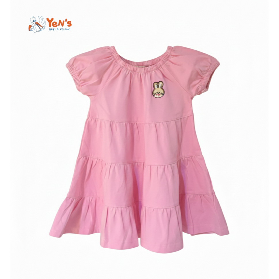PIPI HOUSE Dress Anak Bunny Pink - Dress Susun Anak Lucu & Nyaman