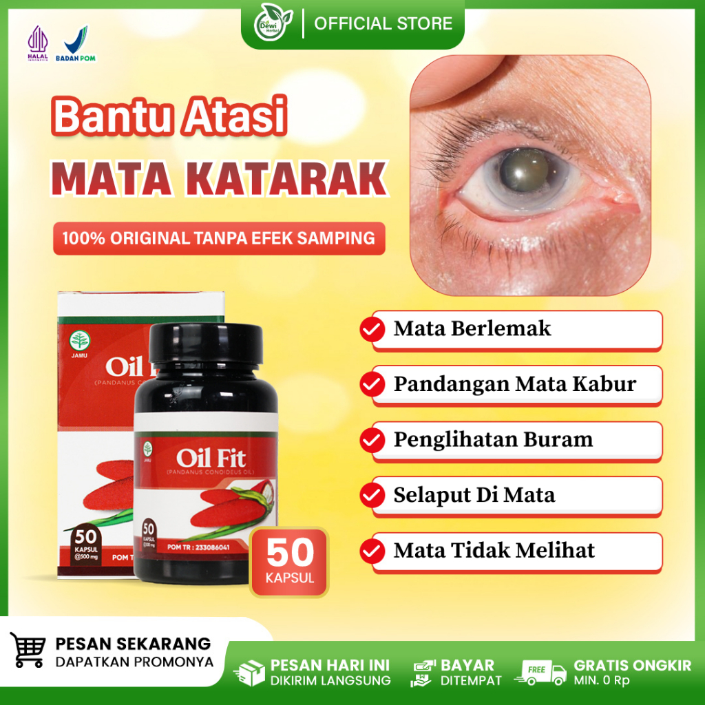 OilFit Kapsul - Obat Mata Katarak, Pandangan Mata Kabur / Suram, Mata Belamad, Penglihatan Ganda Kur
