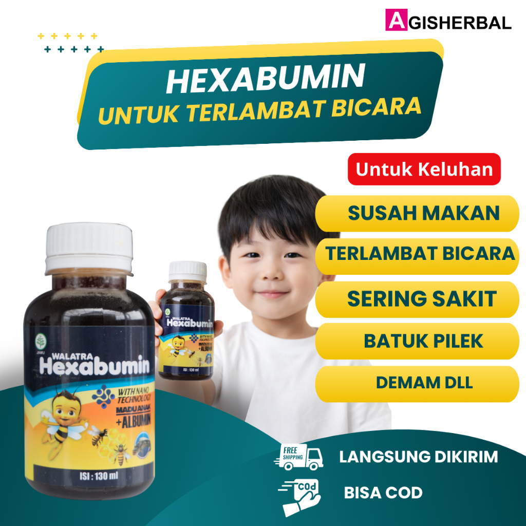 Hexabumin Terlambat Bicara - Vitamin Anak Terlambat Bicara - Obat Anak Cepat Bicara Speech Delay