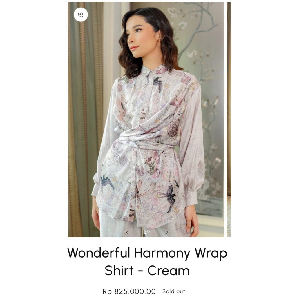 preloved benang jarum x raisa wonderfull harmony wrap shirt